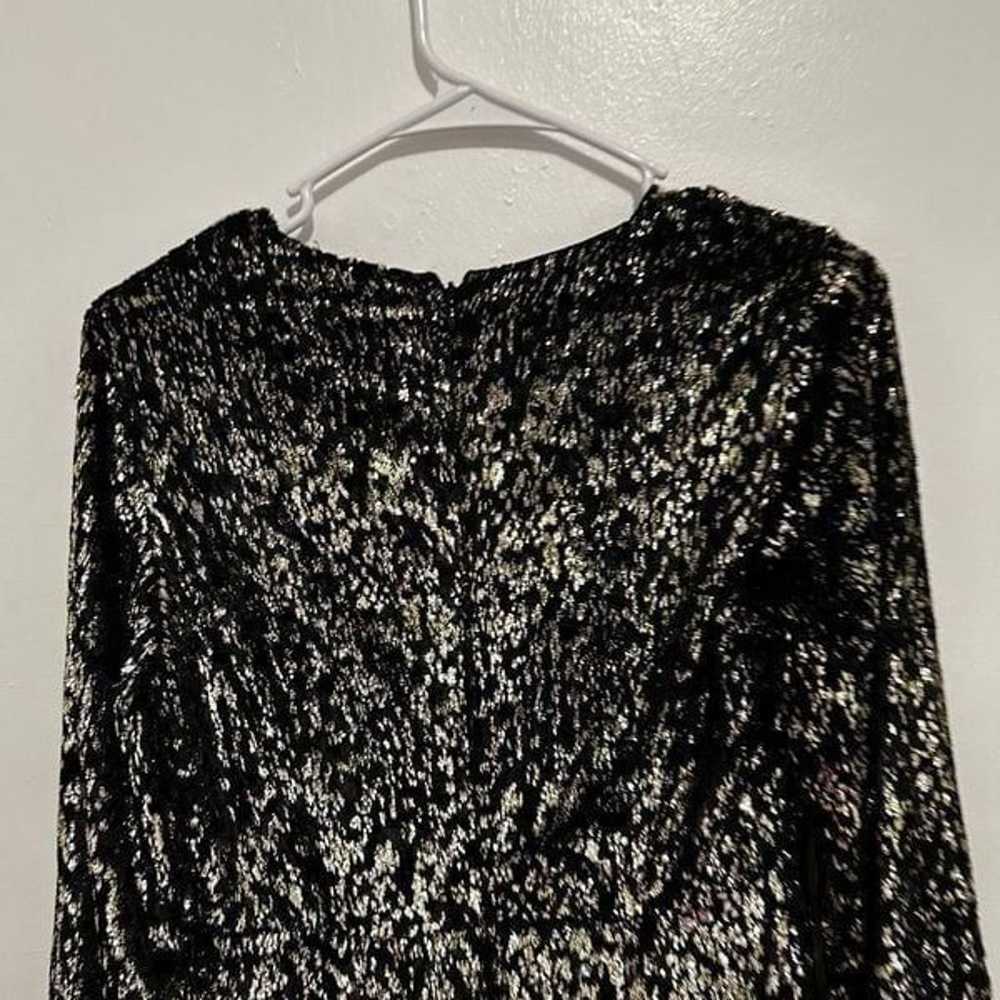 ELIE TAHARI Black Gold Burnout Velvet Long Sleeve… - image 9