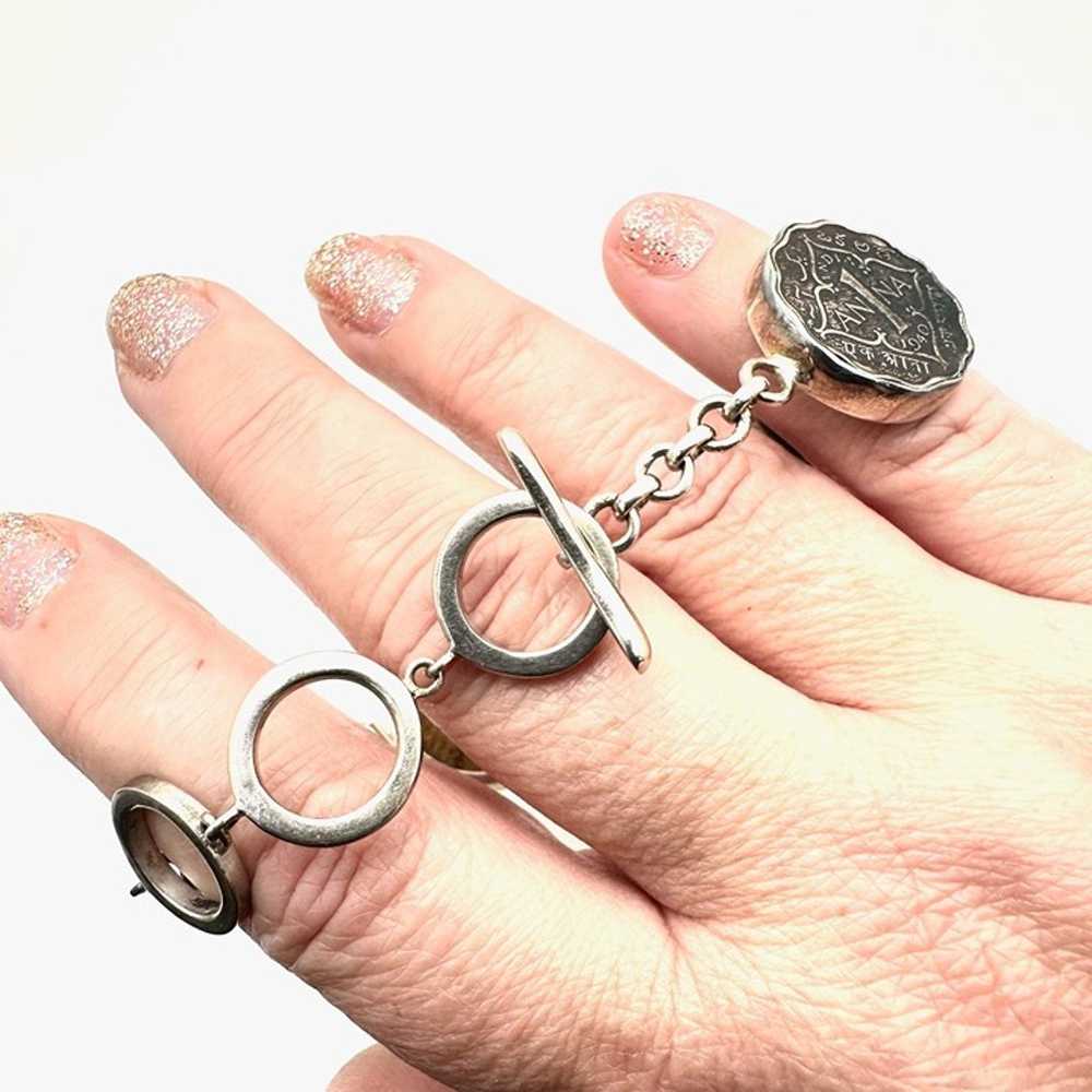 Womens Sterling Silver Mixed Metal Vintage Coin B… - image 2