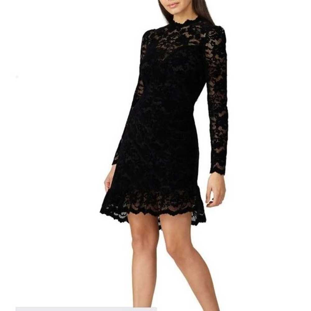 Saylor Kacey Mini Dress Black Lace and Velvet Ope… - image 1