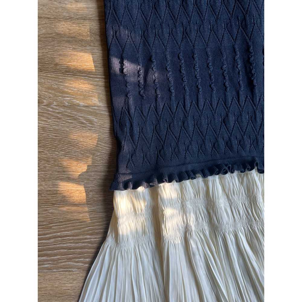 Anthropologie Current Air Pleated Navy Knit Mini … - image 3