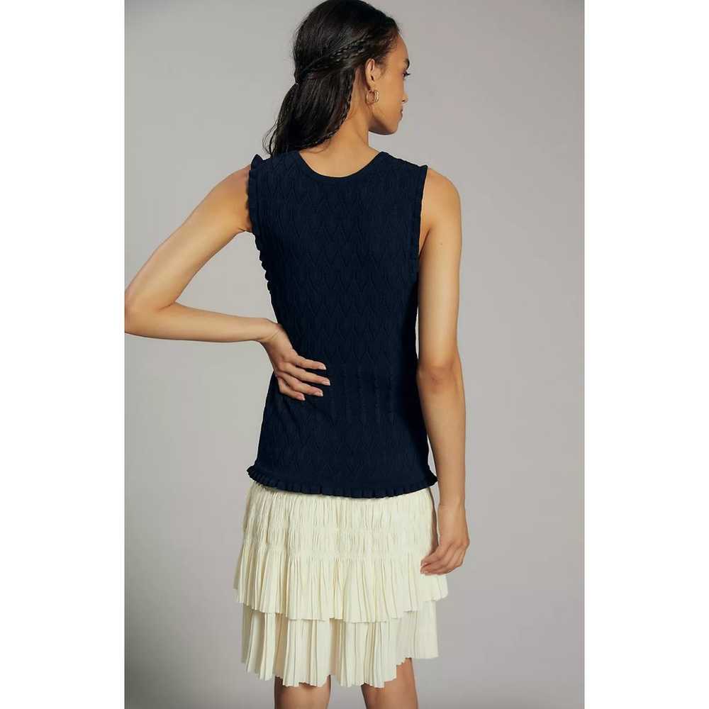 Anthropologie Current Air Pleated Navy Knit Mini … - image 8