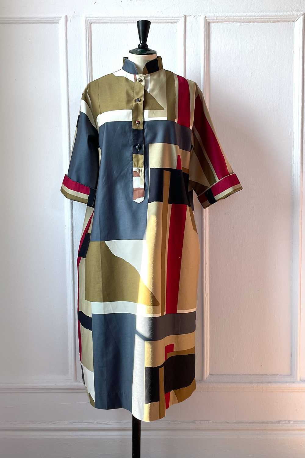 70s Color-Block Shirt Dress Catherine Quest for P… - image 3