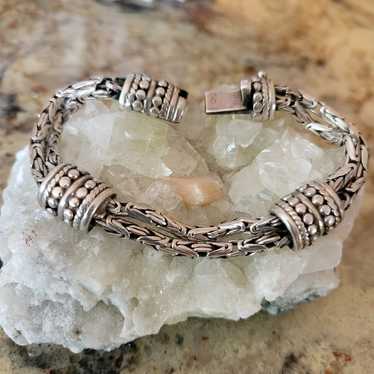 Bali sterling silver double byzantine bracelet