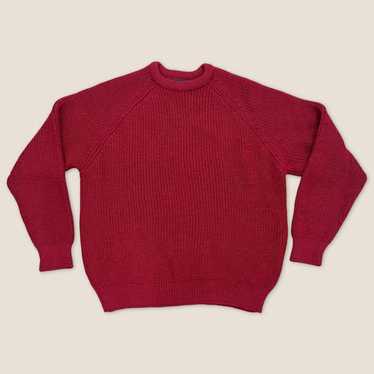 Lands End × Vintage Vintage 100% Wool Grandpa Red… - image 1