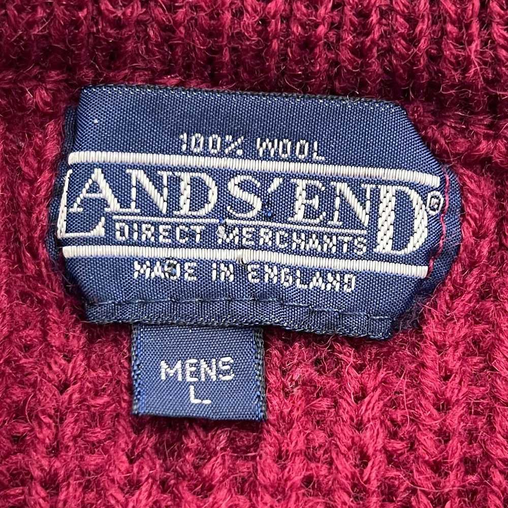 Lands End × Vintage Vintage 100% Wool Grandpa Red… - image 2