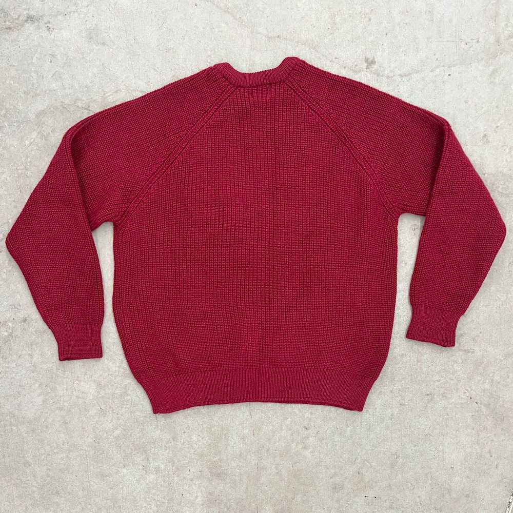 Lands End × Vintage Vintage 100% Wool Grandpa Red… - image 3