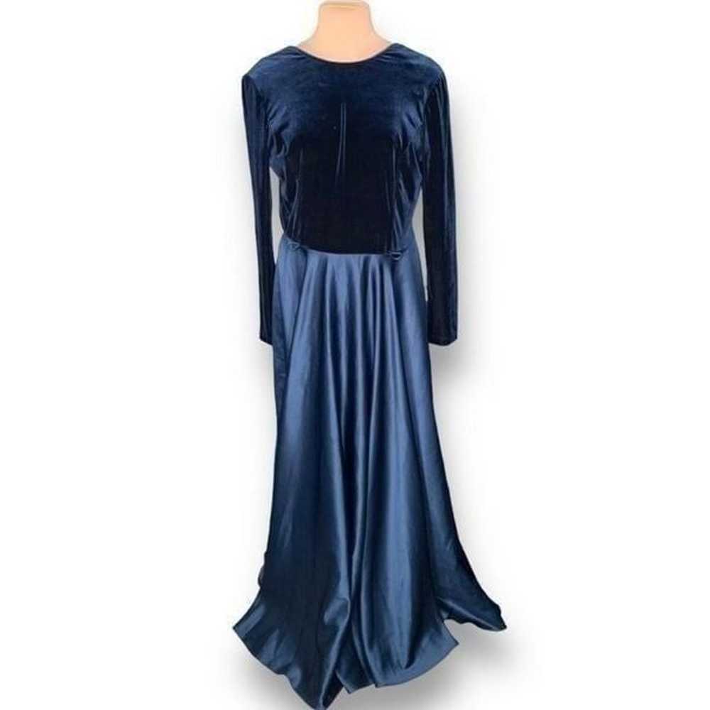 Vintage Scott McClintock Dress Blue Velvet Open B… - image 11