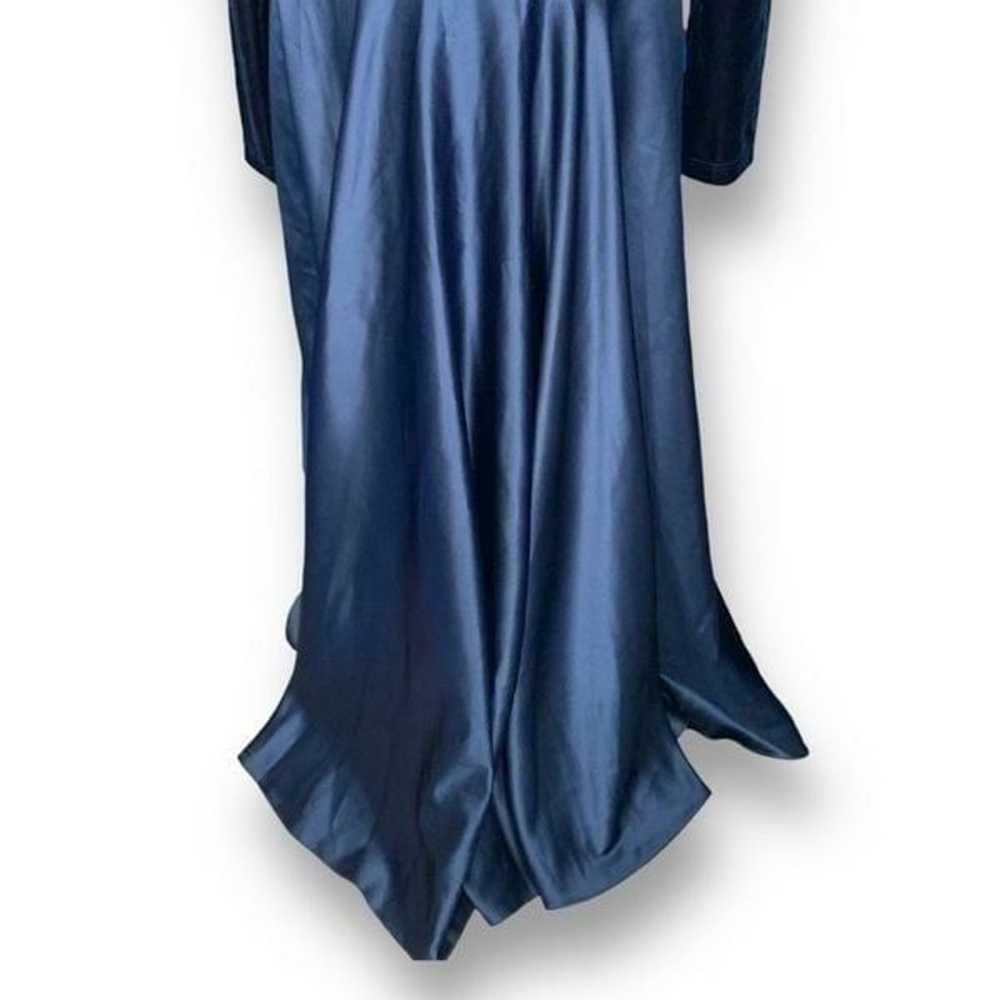 Vintage Scott McClintock Dress Blue Velvet Open B… - image 2