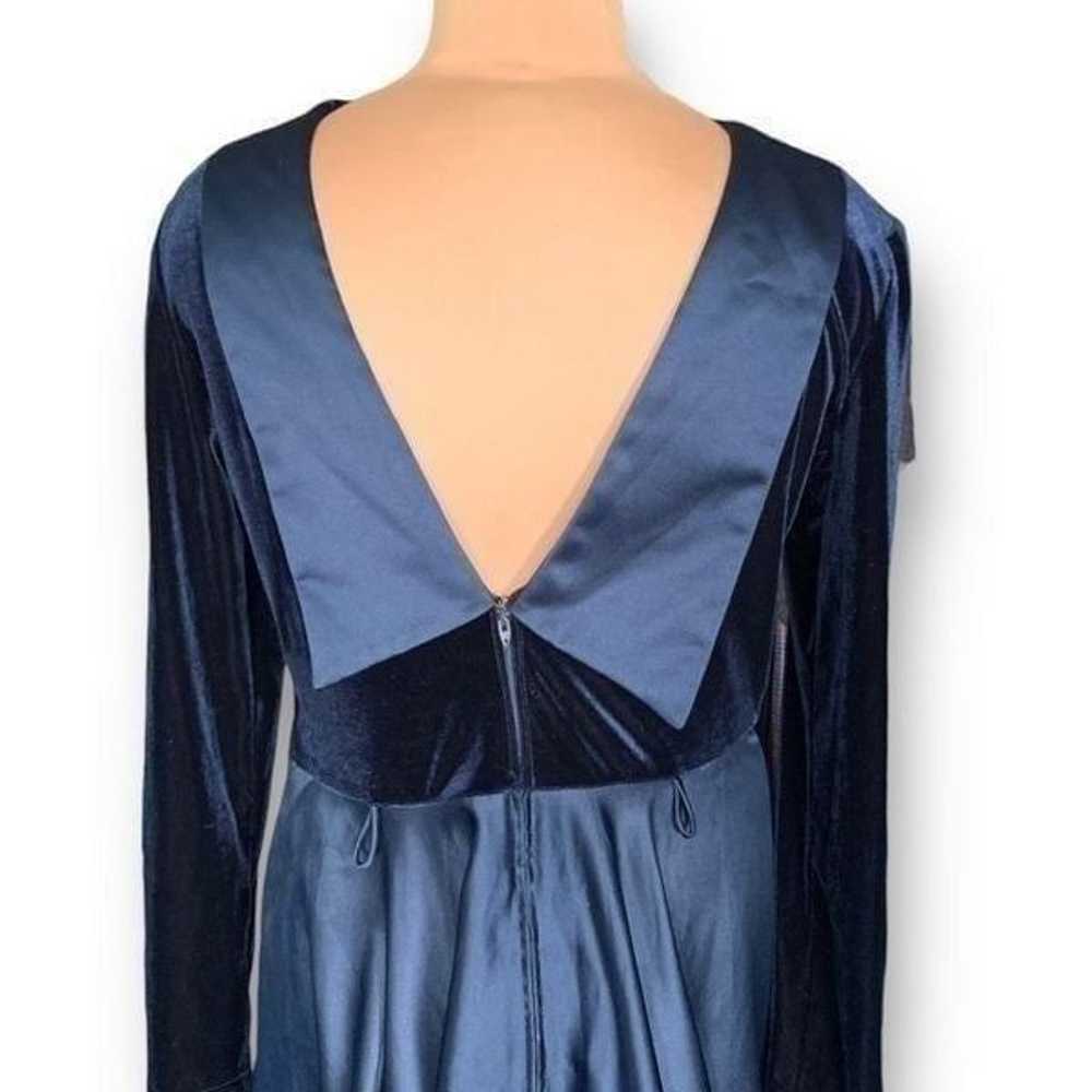 Vintage Scott McClintock Dress Blue Velvet Open B… - image 5