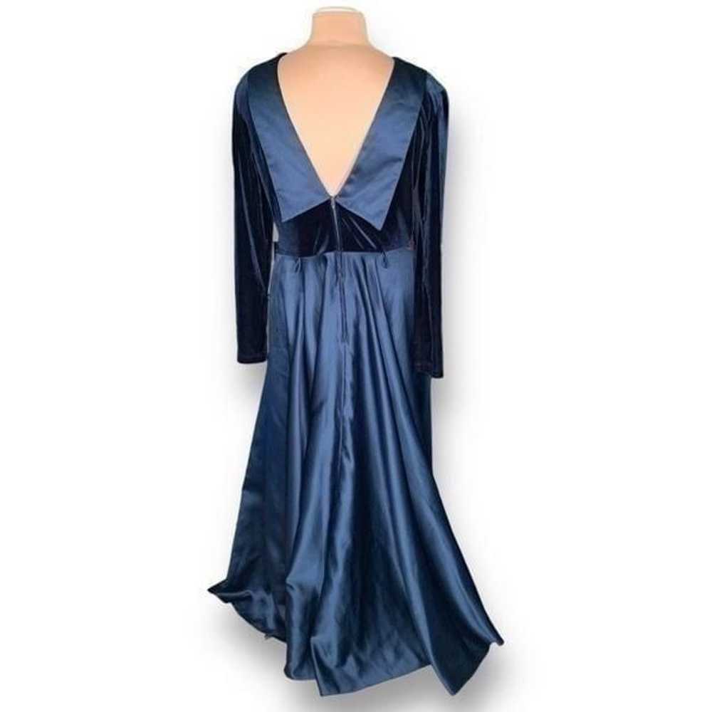 Vintage Scott McClintock Dress Blue Velvet Open B… - image 6