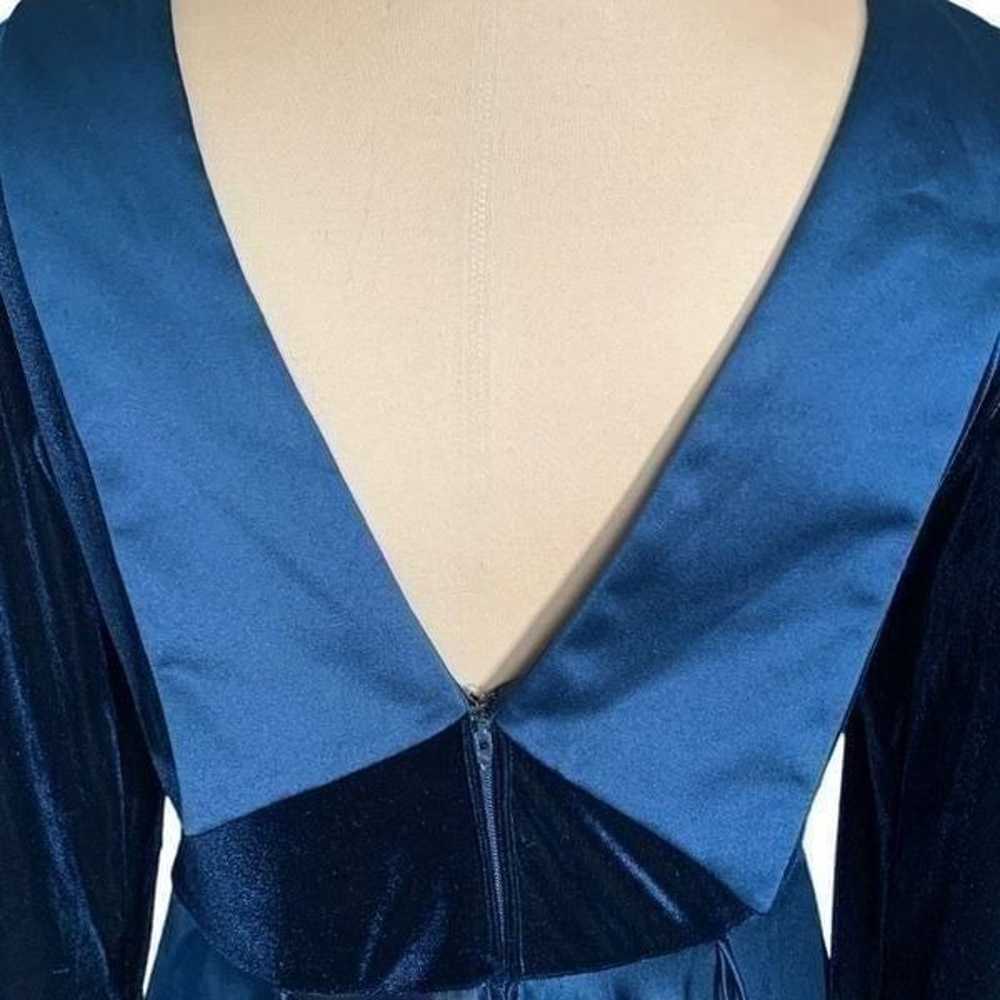 Vintage Scott McClintock Dress Blue Velvet Open B… - image 8