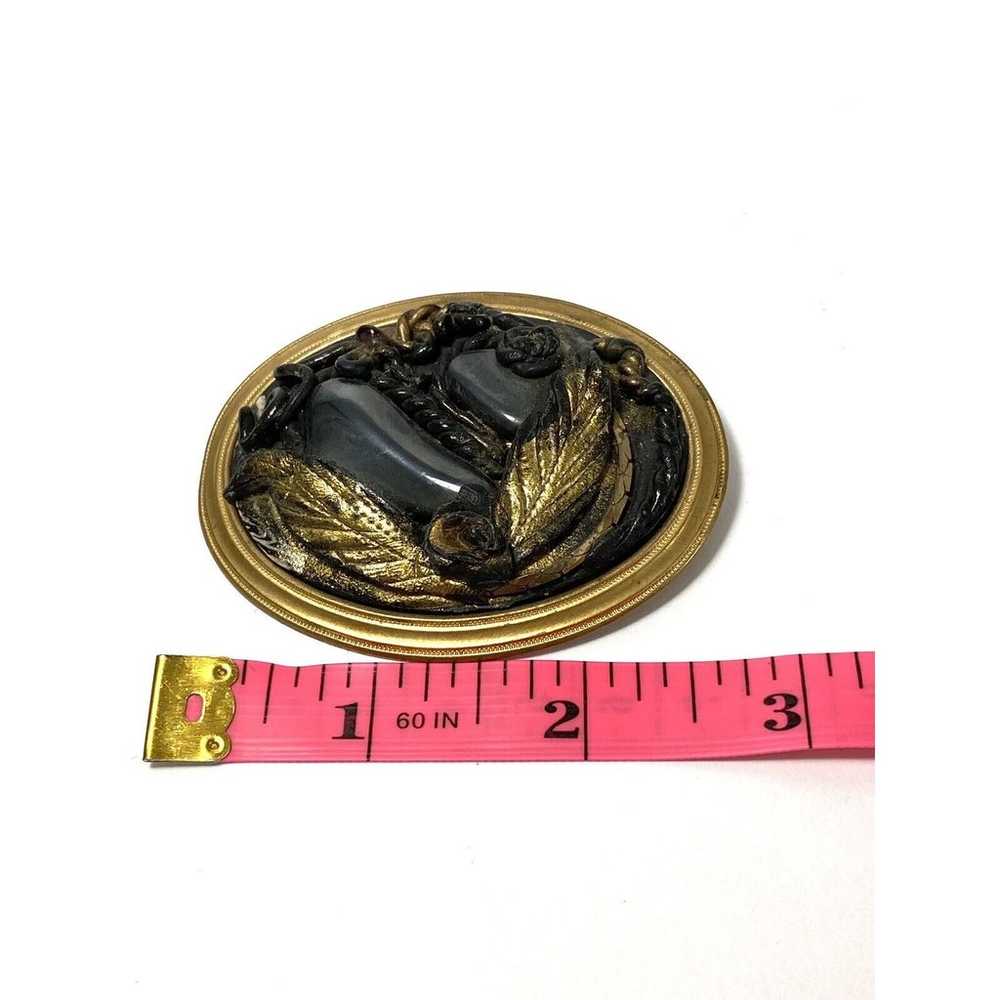 Vintage Mourning Brooch Large Composition Center … - image 4