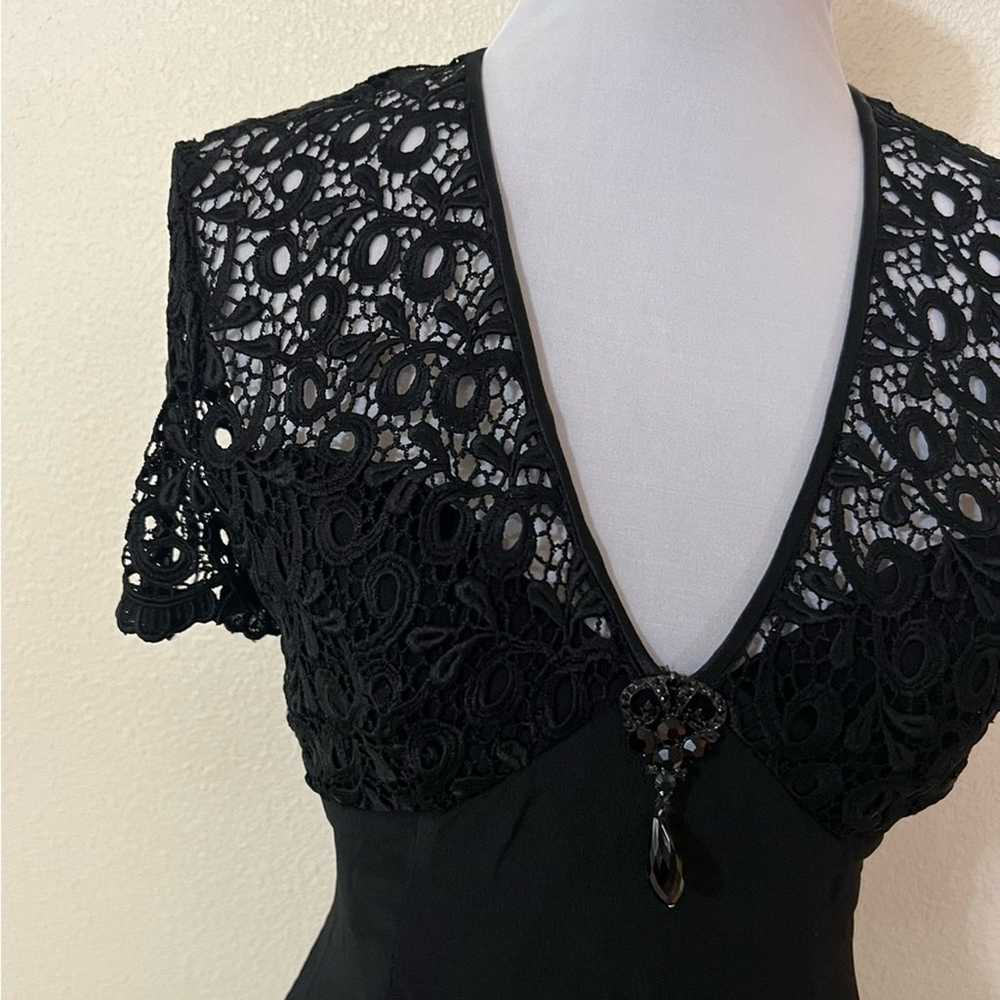 Vintage | Jessica McClintock embroidered lace fit… - image 3