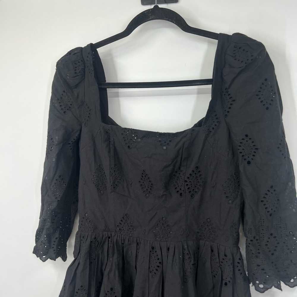 Cara Cara Black Eyelet Puff Sleeve Dress - image 2