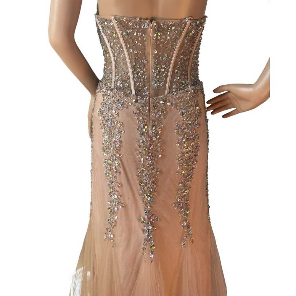 Anny Lee Mermaid Sweetheart Sheer Bodice formal d… - image 11