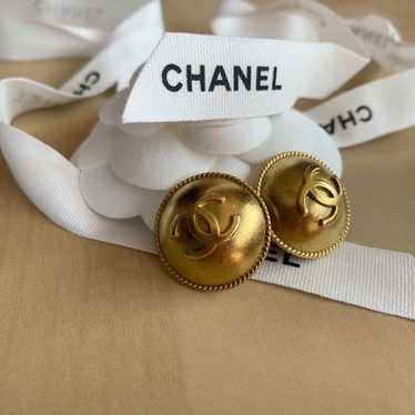 CHANEL Vintage Earrings Coco Mark Gold - image 1