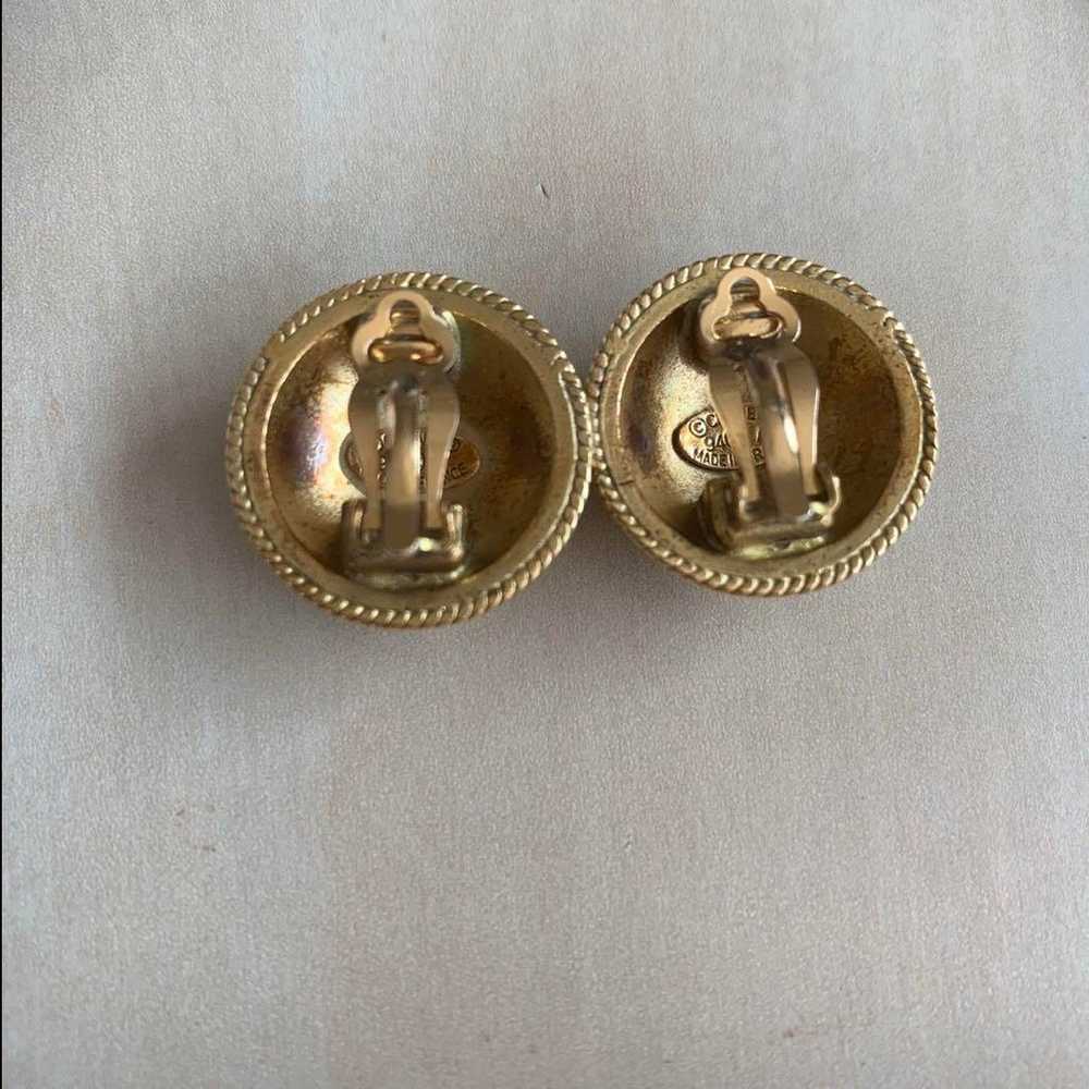 CHANEL Vintage Earrings Coco Mark Gold - image 2