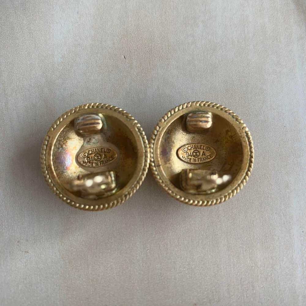 CHANEL Vintage Earrings Coco Mark Gold - image 3