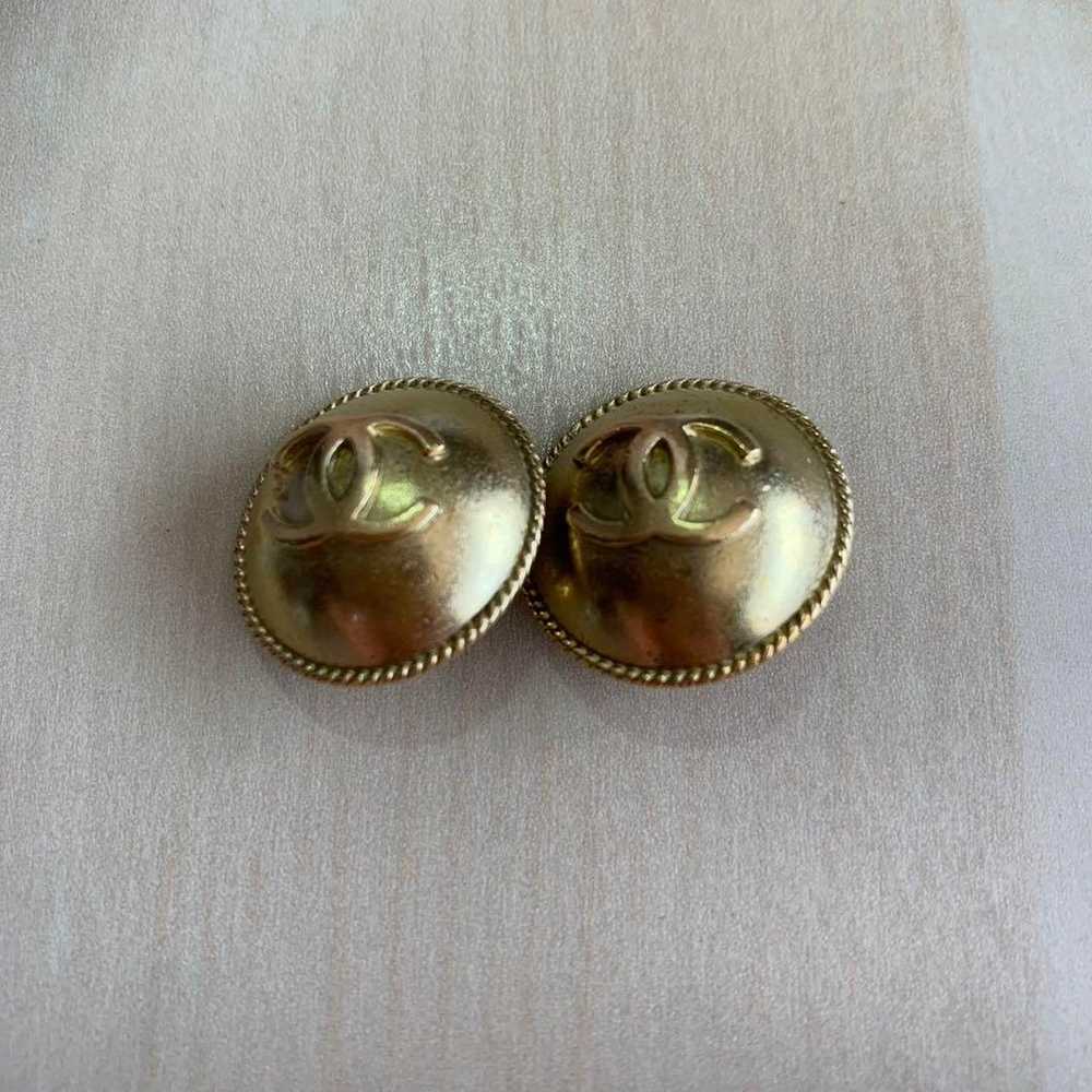 CHANEL Vintage Earrings Coco Mark Gold - image 5