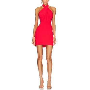 Amanda Uprichard  'Mezcal' Red Halterneck Crepe Dr