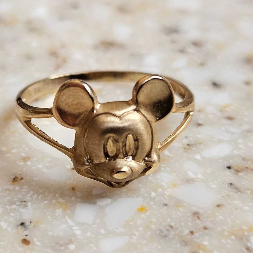 Gold Disney Mickey Mouse 10kt Vintage Ring - image 2