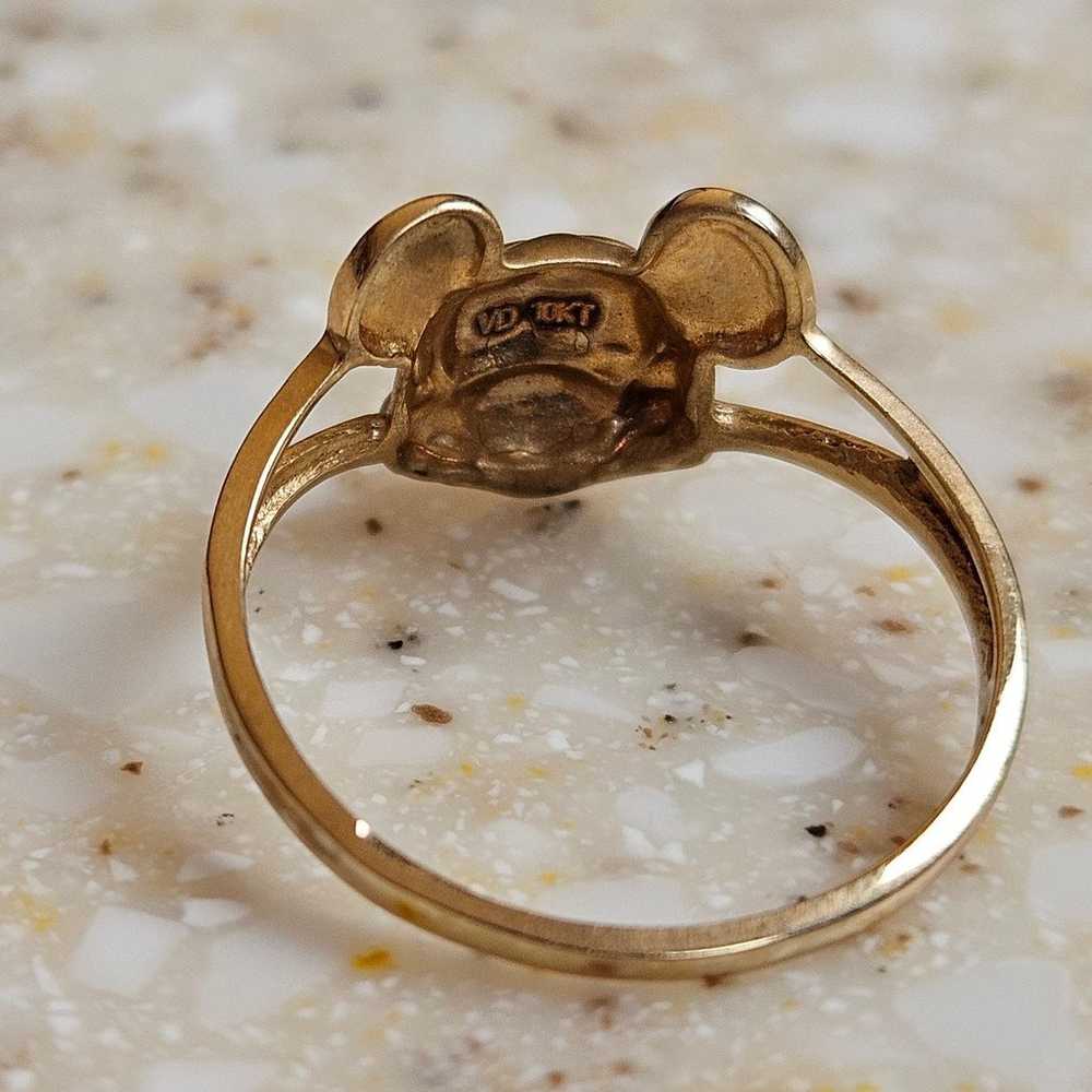 Gold Disney Mickey Mouse 10kt Vintage Ring - image 3