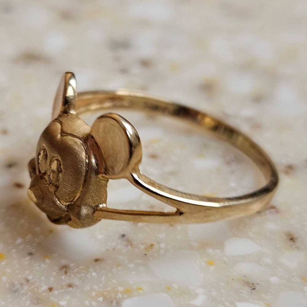 Gold Disney Mickey Mouse 10kt Vintage Ring - image 4