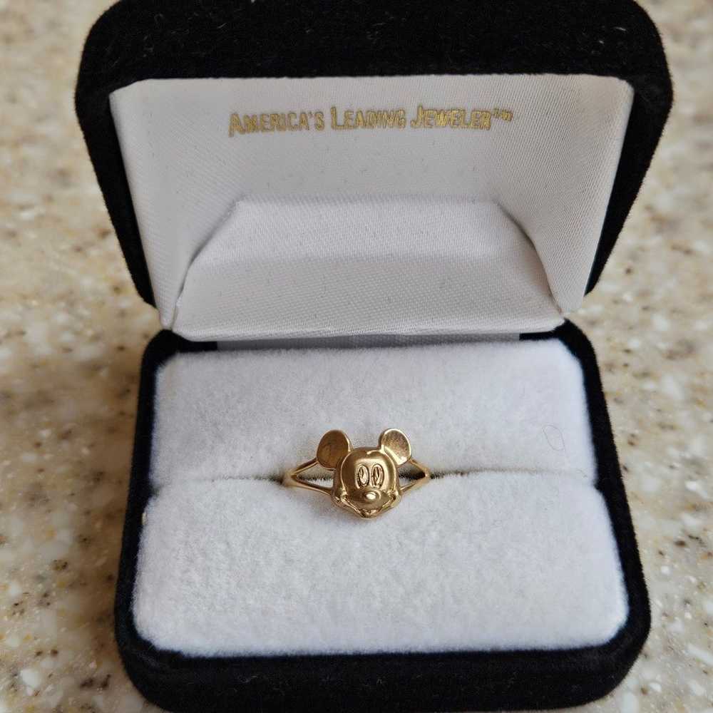 Gold Disney Mickey Mouse 10kt Vintage Ring - image 5