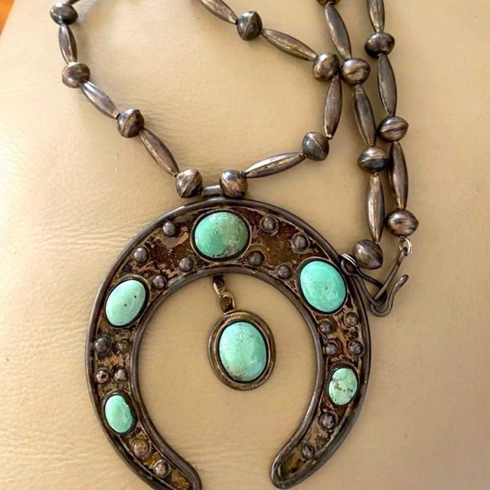 Turquoise Naja old pawn necklace - image 3