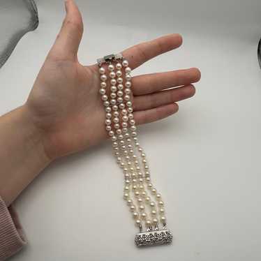 14k wg vintage four strand pearl bracelet ladies e