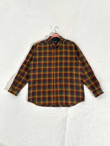 Pendleton Plaid Green/Red/Brown Lodge Shirt Sz. 2X