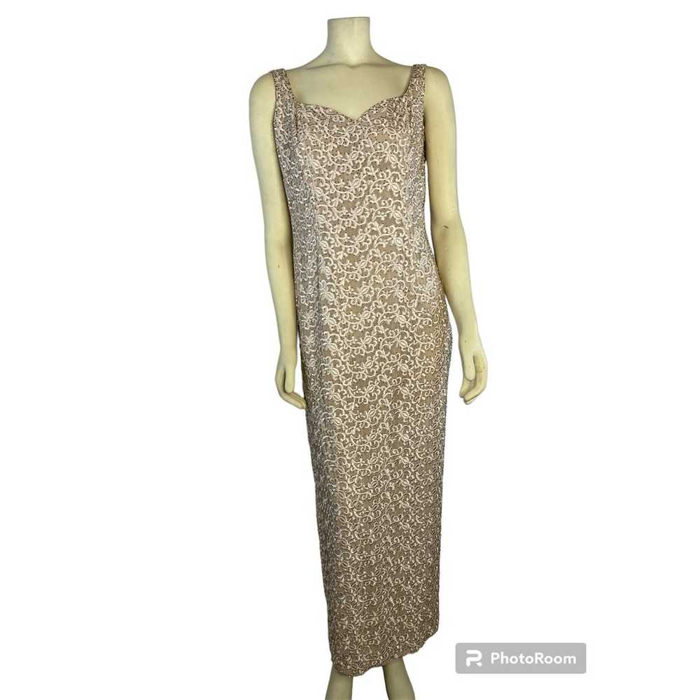 BlackTie Oleg Cassini embroidered beaded long for… - image 1