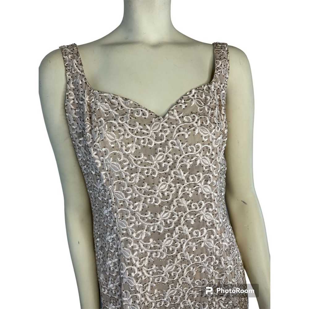 BlackTie Oleg Cassini embroidered beaded long for… - image 2