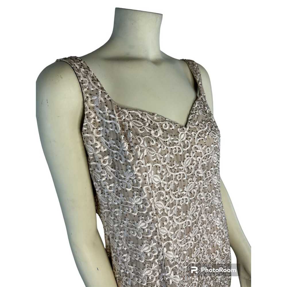 BlackTie Oleg Cassini embroidered beaded long for… - image 3