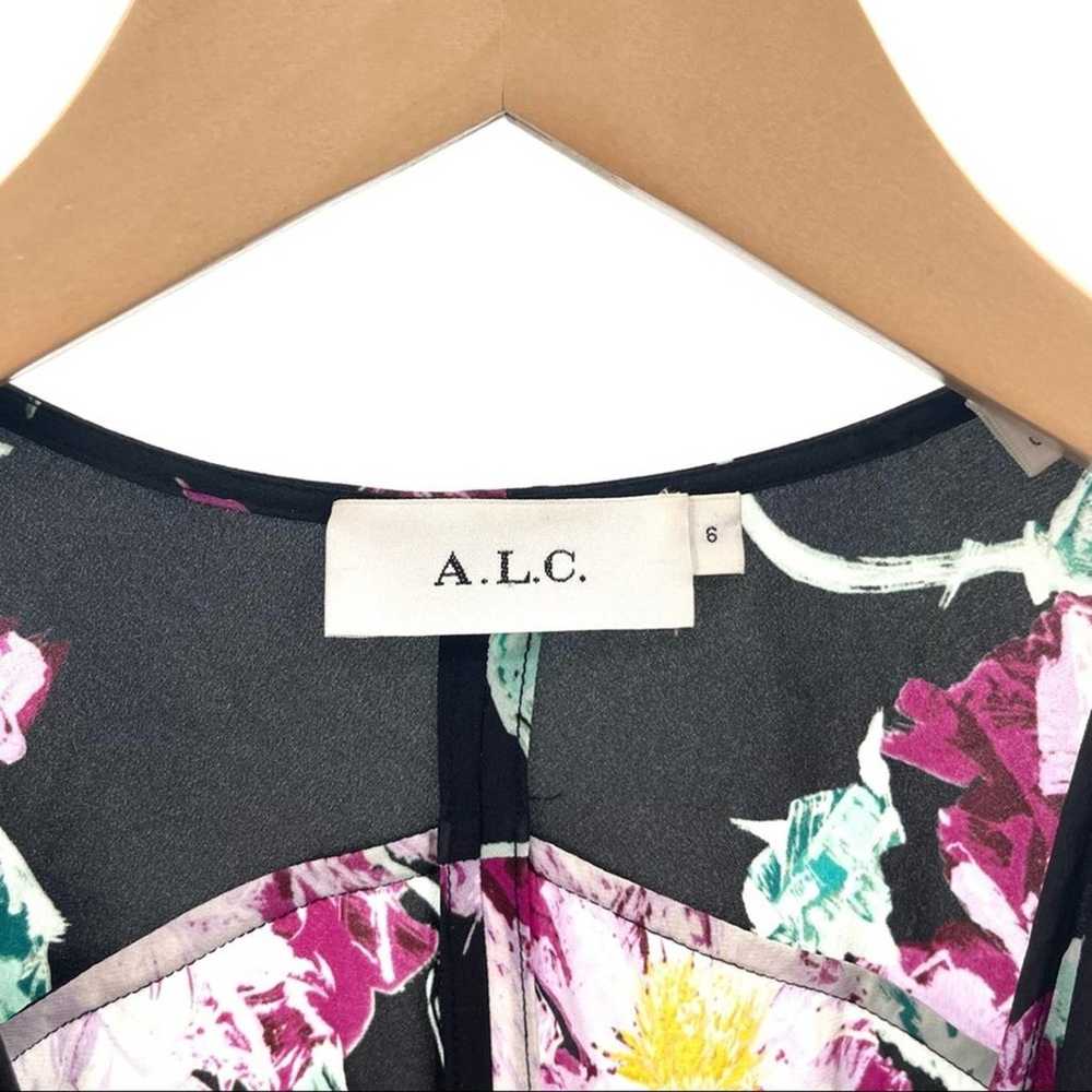 A.L.C. Quinn Dress Size 6 Midi Floral Silk Crepe … - image 5