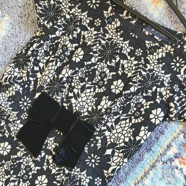 [Ms. Gracy] Floral Print Black One-Piece Dress [S… - image 1