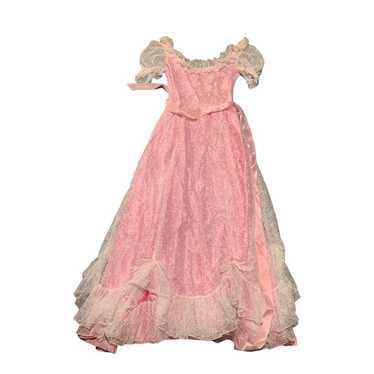 Vintage De Parie lace dress prom pink barbie over… - image 1