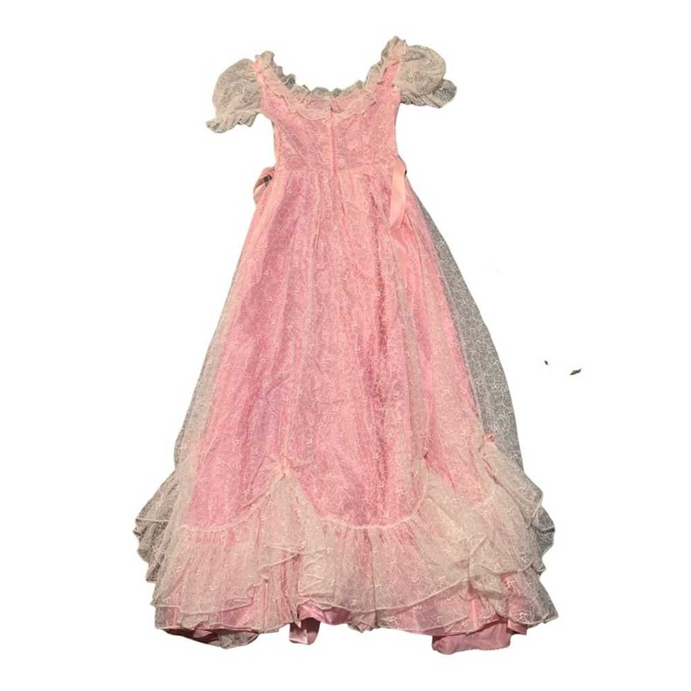 Vintage De Parie lace dress prom pink barbie over… - image 2