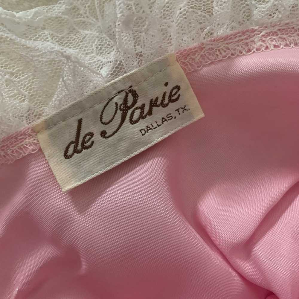 Vintage De Parie lace dress prom pink barbie over… - image 9