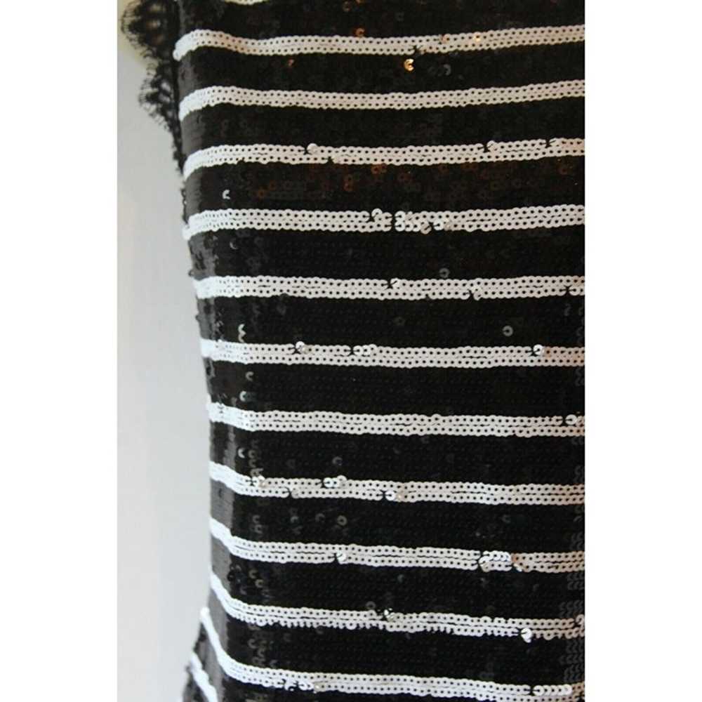 $1695 St. John 4 black white sequin lace dress - image 2