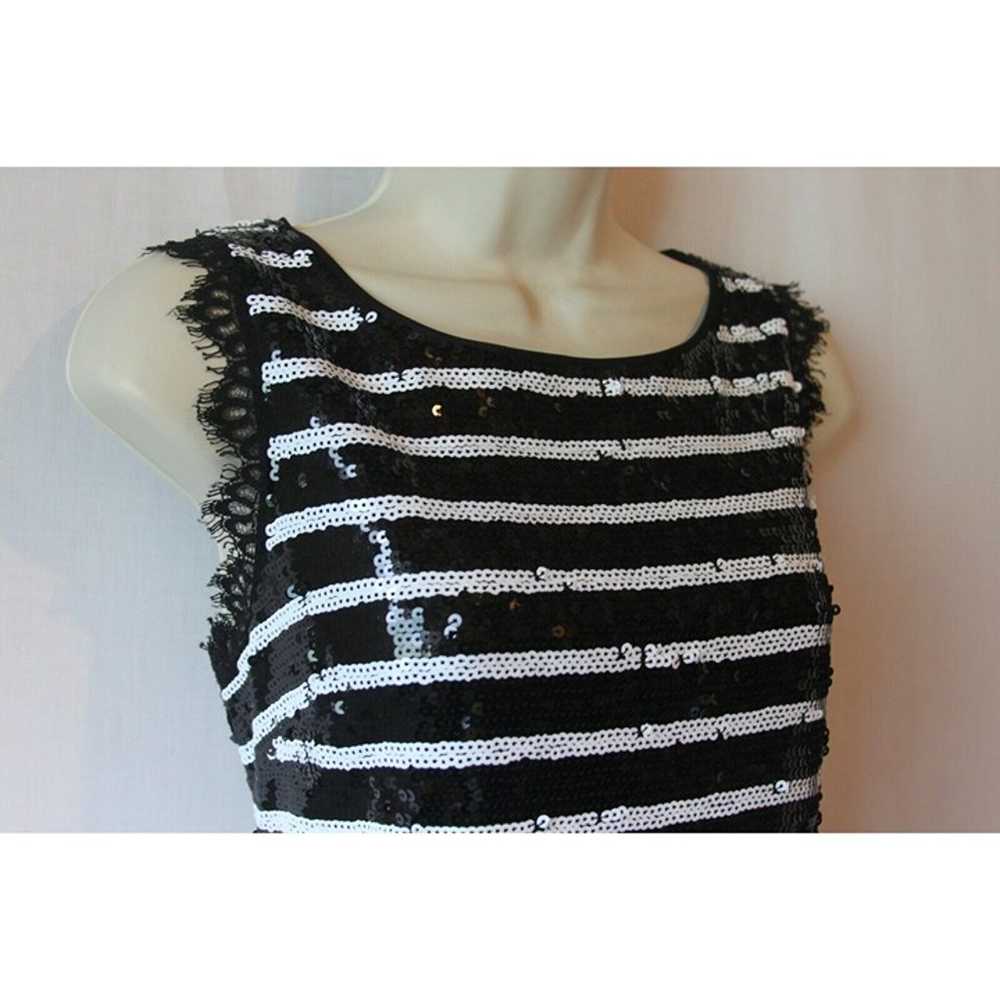 $1695 St. John 4 black white sequin lace dress - image 4