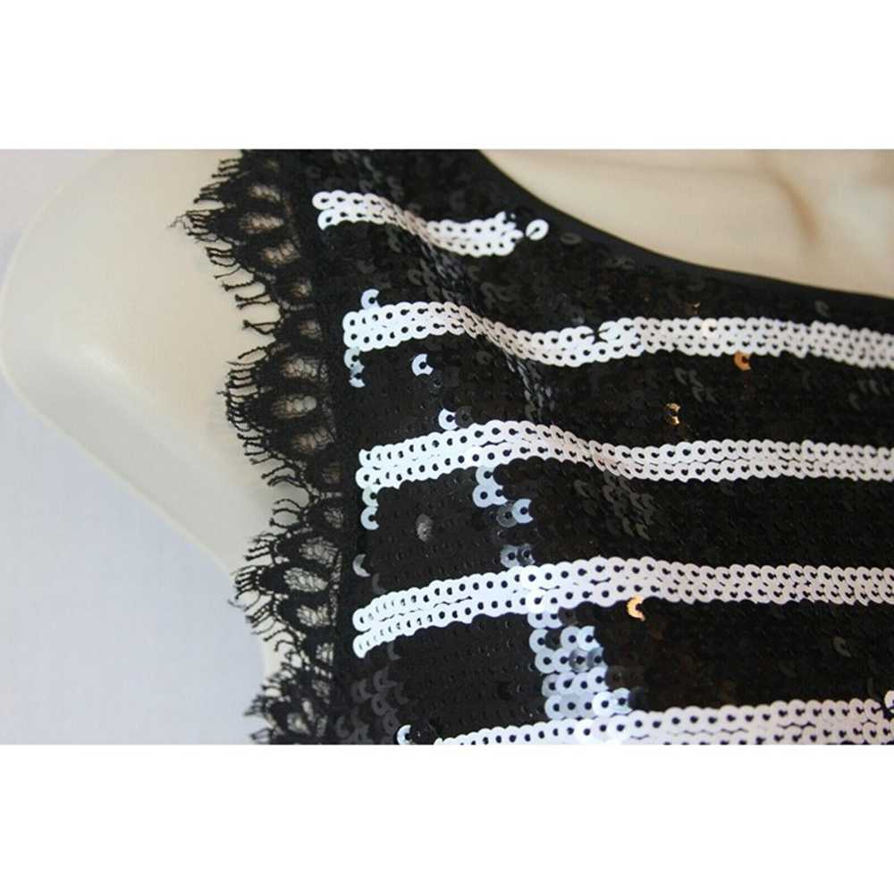 $1695 St. John 4 black white sequin lace dress - image 5