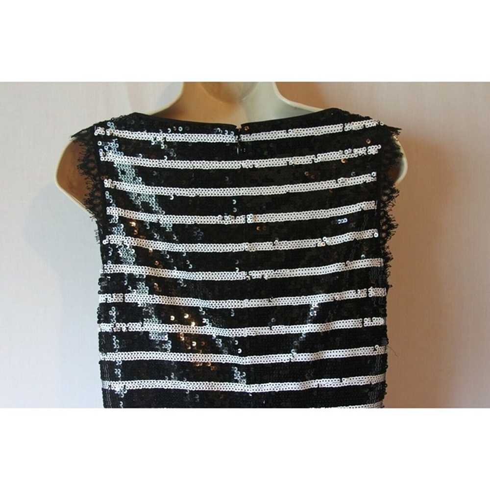 $1695 St. John 4 black white sequin lace dress - image 8