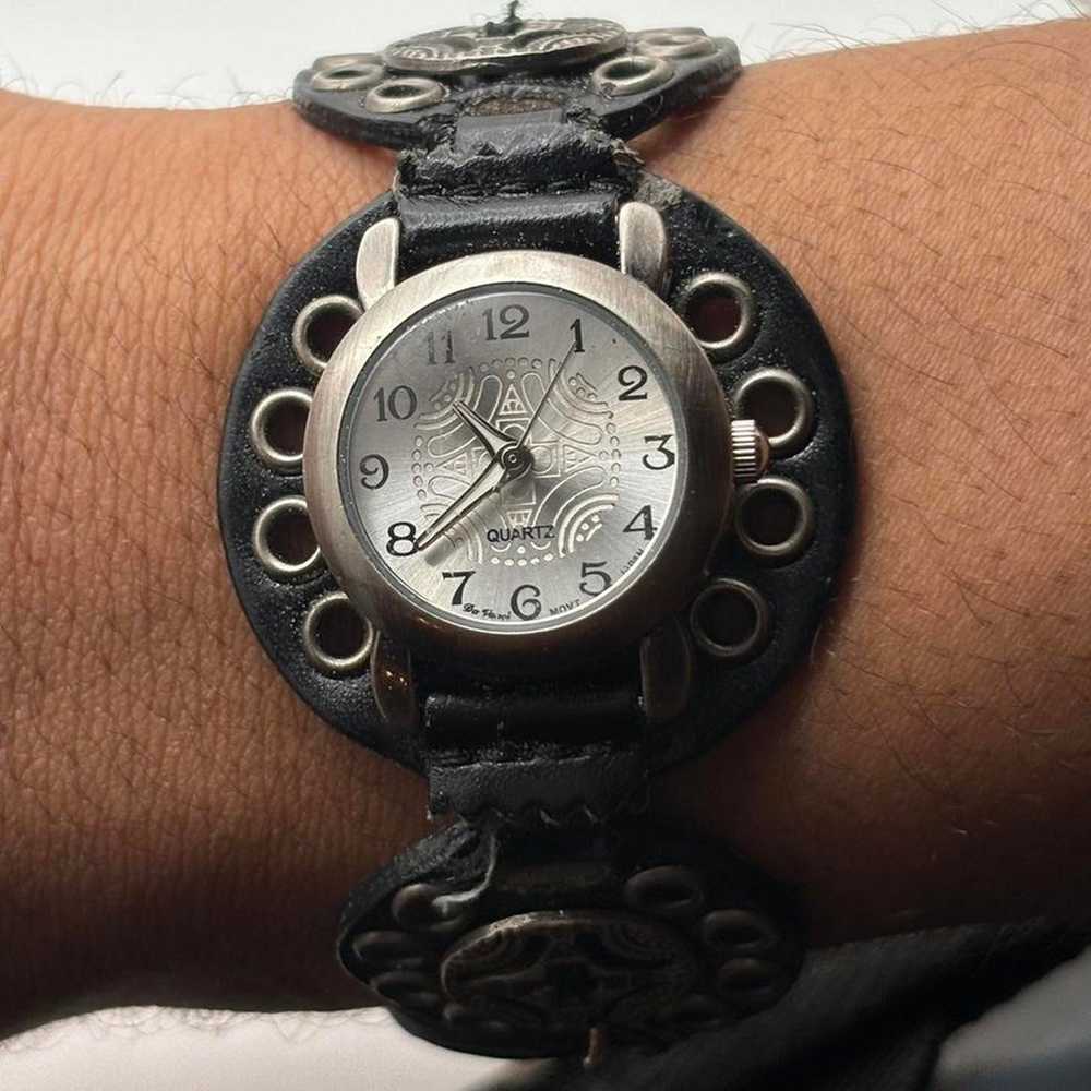 Vintage silver black watch - image 2