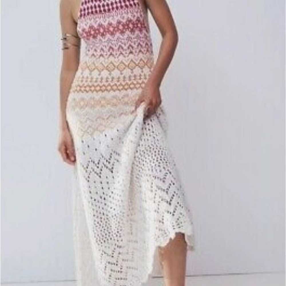 - Free People Ikat Oasis Maxi Dress Halter Croche… - image 3