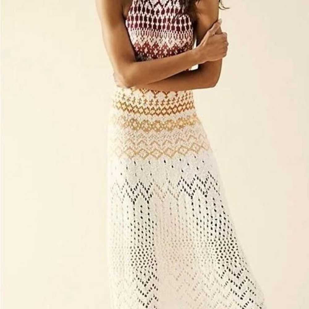 - Free People Ikat Oasis Maxi Dress Halter Croche… - image 5