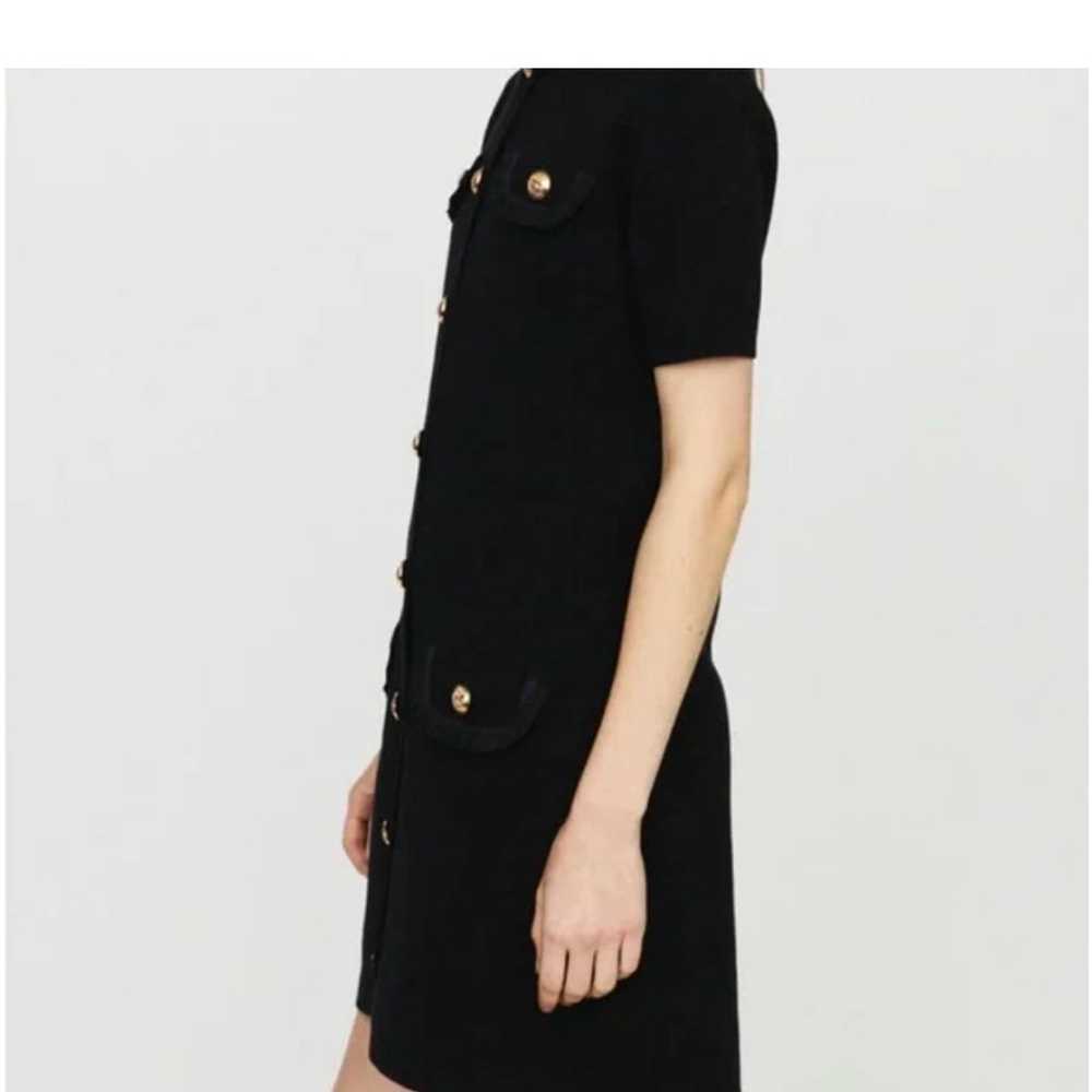 MAJE Black Ravena Knit Dress with Gold Buttons, s… - image 3