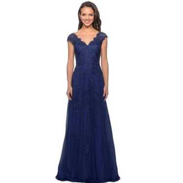 La Femme Dress Women Plus 16 Blue 26942 Embellishe