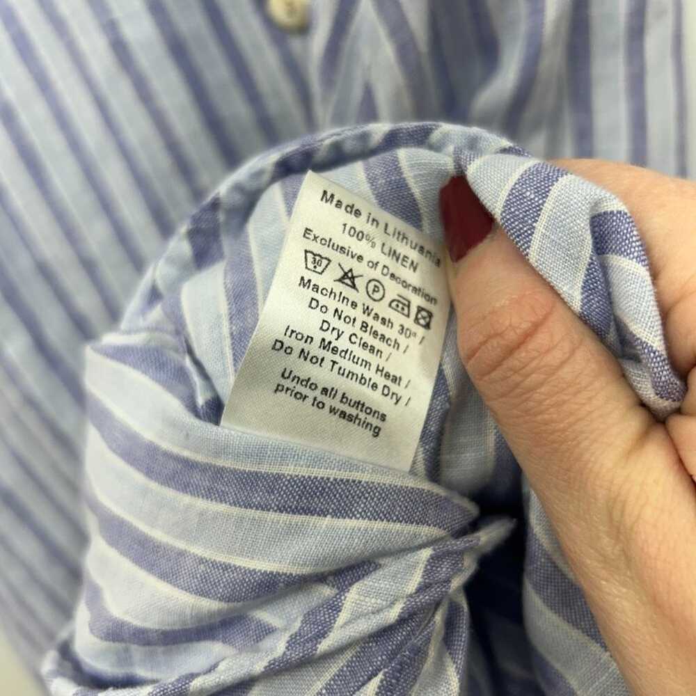 $350 Palmer//Harding Blue Striped Button Up Overs… - image 8