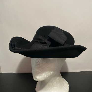 Vintage Lancaster Women’s Black Hat 100% Wool No … - image 1